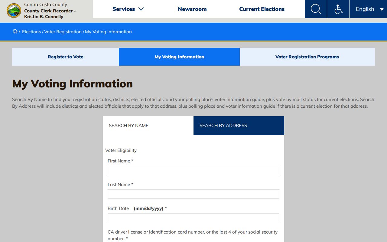 Walnut Creek voter records Contra Costa voting information lookup